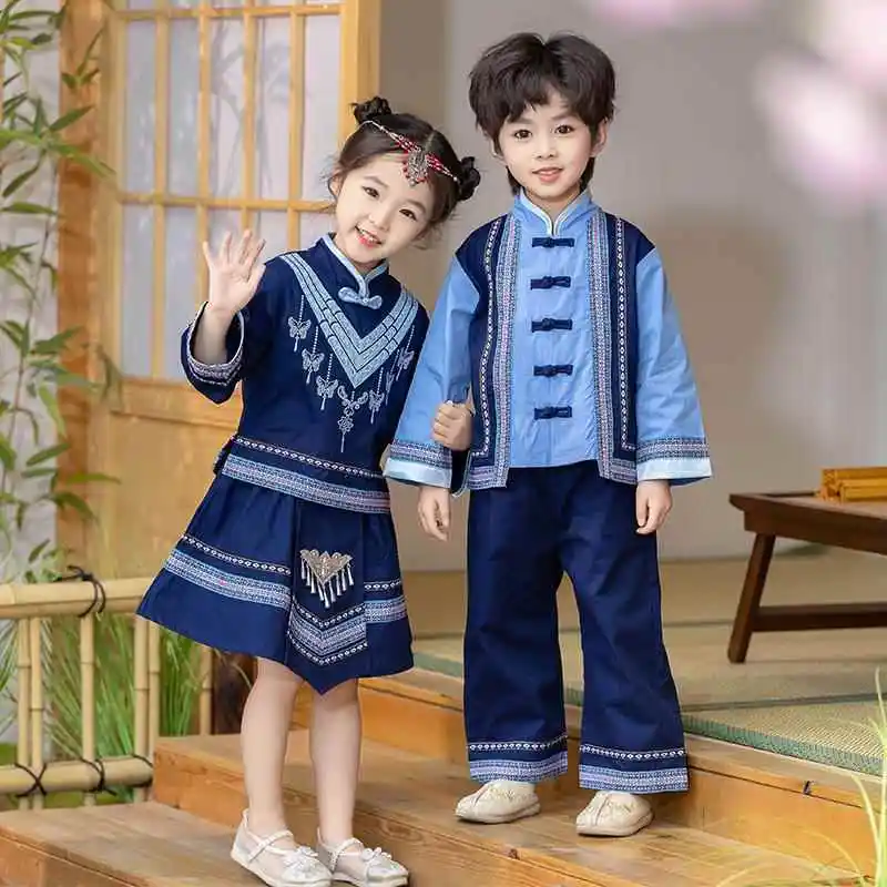 

Детская этническая одежда Minori Dai And Zhuang, этническая футболка March, праздничная одежда для выступлений, танцев, Cetition