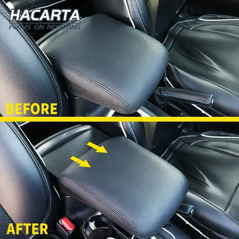 Leather Adjustable Armrest Cover For Terra For Navara NP300 D23 2015-2019 Car Console Lid Storage Cushion Pad
