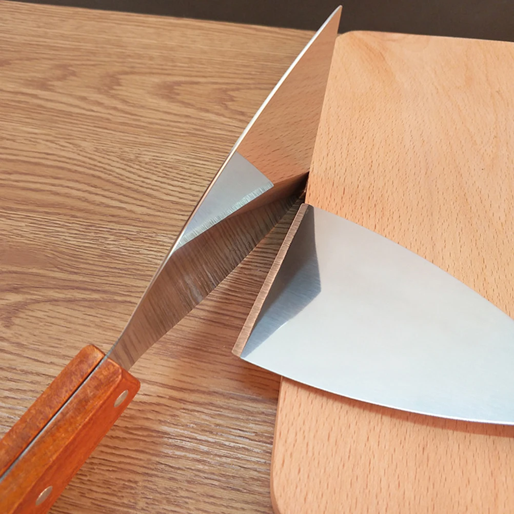 

2pcs Stainless Steel Cake Scrapers Wooden Handle 22X10Cm Large 21X7.5Cm Small Kitchen Tools For Pancake Pizza Steak Baking