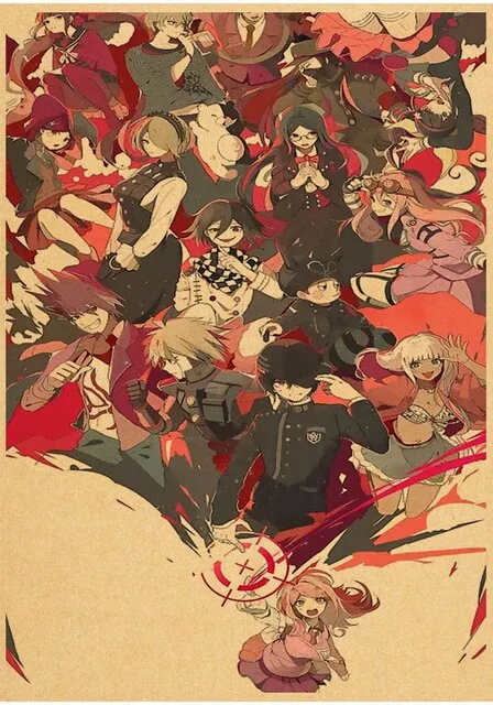 Danganronpa أنيمي المشارك كيوكو كيريجيري شخصيات كرافت ورقة الفن للأطفال غرفة جدار ديكور اليابان أنيمي جدارية المنزل ديسمبر