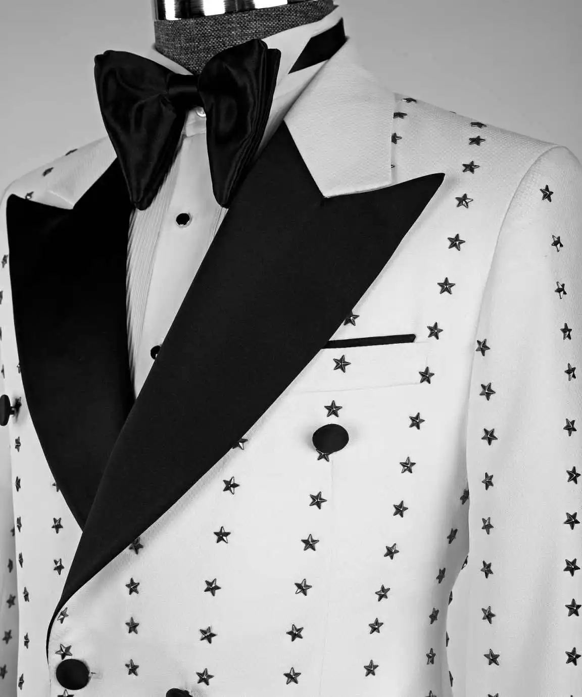 Costumes de mariage pour hommes, sur mesure, à la mode, pour marié, 2 pièces, rayures étoiles, Occasions formelles d'affaires, fête, chanteur, personnalisé, nouvelle collection