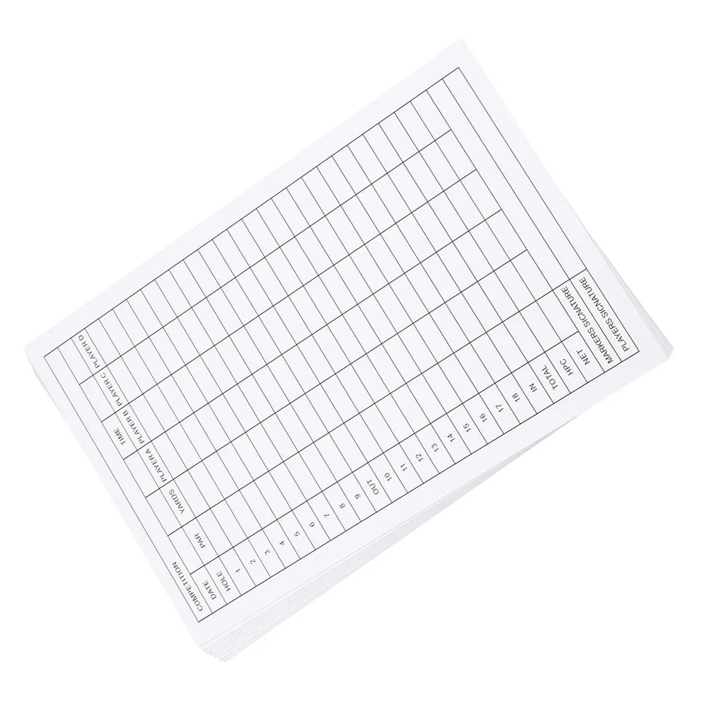 การ์ดคะแนนกอล์ฟแบบพิมพ์ 40 ชิ้น อุปกรณ์เสริมที่จำเป็นสำหรับนักกอล์ฟ ดีไซน์เรียบหรู โซลูชั่นการนับคะแนนที่เชื่อถือได้ อุปกรณ์เสริมสำหรับกอล์ฟในสนาม