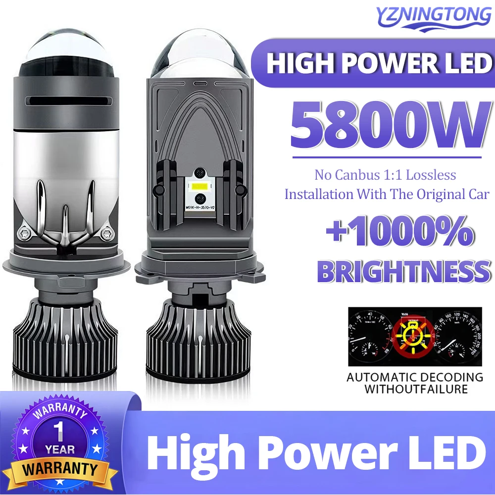 

H4 Bi LED Headlight Bulbs for car 3800W Automobiles Projector Lens h4 led Canbus Headlamp Motorbike Fog Lamp Spotlights for BMW