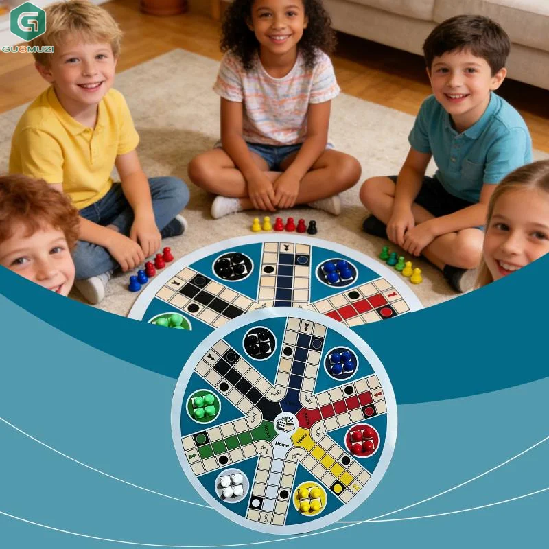 

1 Set Round 6-person Flying Chess Toy Board Game Multi Person Parent Child Party Tabletop Game For Family Gatherings Gift