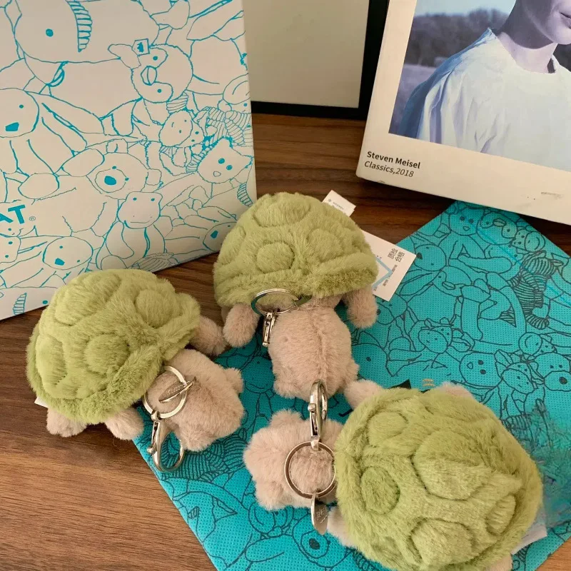 New Mr.Timmy Turtle Cat Pendant Keychain Cute Bag Doll Plush Toy Key Ring Turtle Plush Toy Baby Doll Cute decoration Gifts