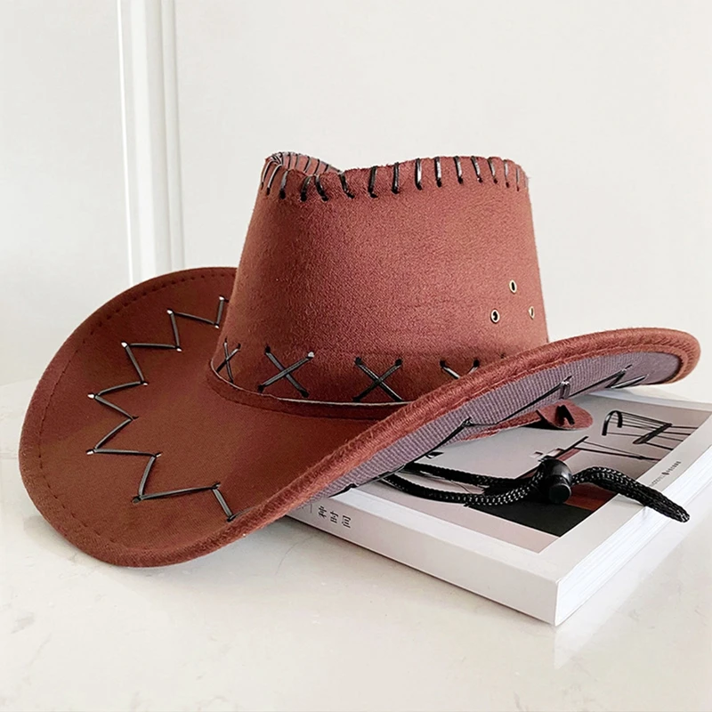 Fashion Simple Adult Cowboy Hat Western Cowgirl Hats Halloween Birthday Costumes Accessories Holiday Decorations