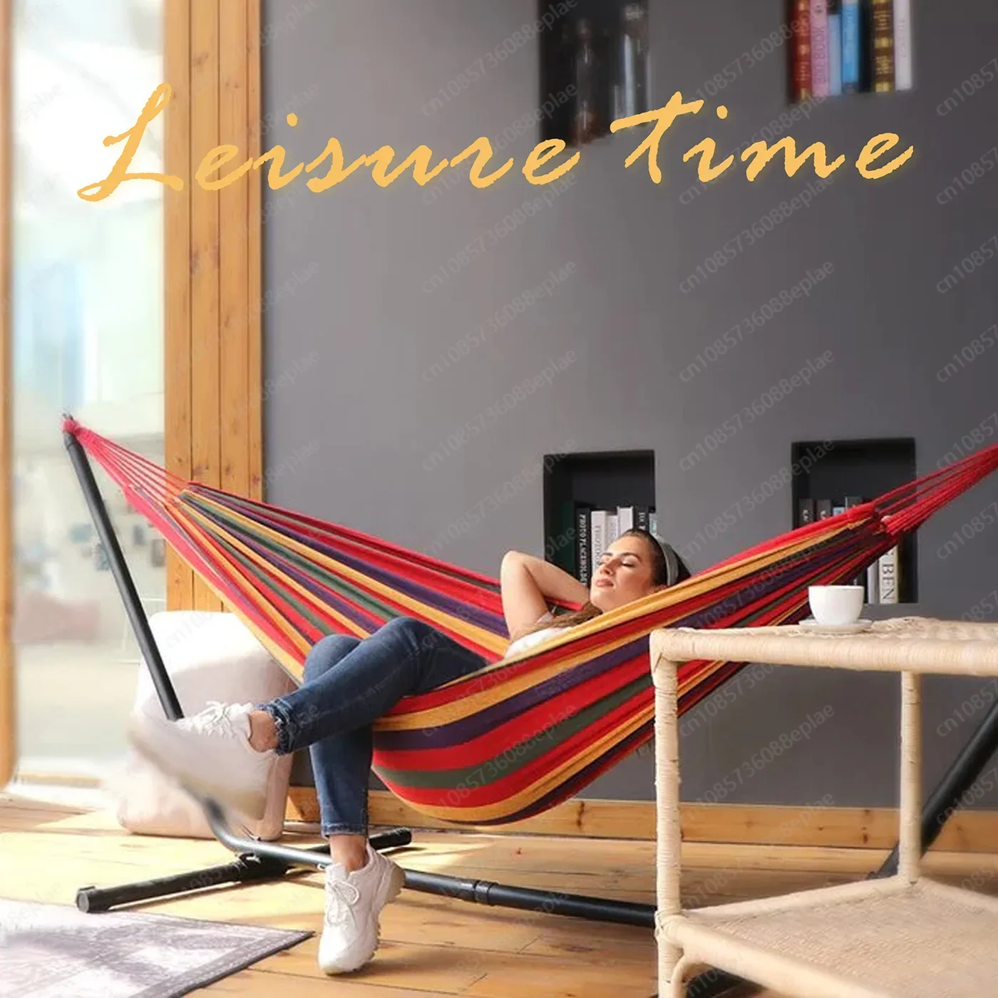 YYOutdoor Single Double Anti Flip Thick Canvas Student Dormitory hammock Adult Sleeping Chair
