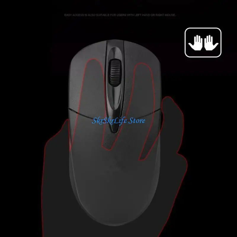 E65E Black 1600DPI Heating Warmer Hands USB Gaming Mouse for Desktop Notebook