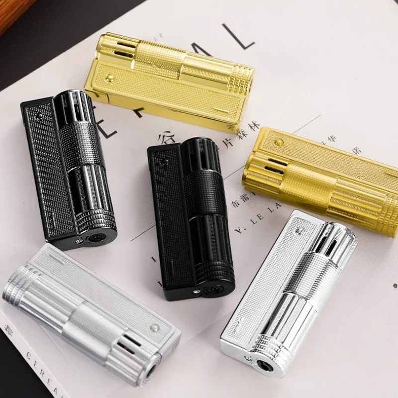 2025 ولاعة نمساوية عتيقة قابلة للنفخ ذات تدفق مباشر فاخرة، مقاومة للرياح، إشعال بالضغط، ولاعة جسم معدنية خفيفة الوزن