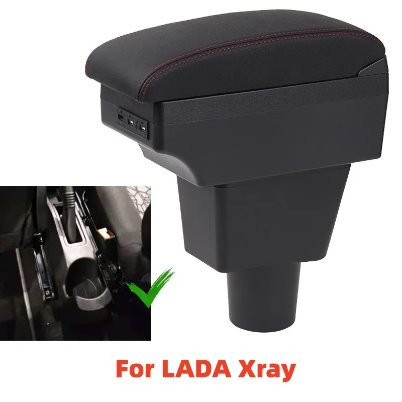 

Car Armrest Box For LADA Xray Leather Arm Rest Center Console Storage USB Arm Rest Decoration Interior Parts Accessory