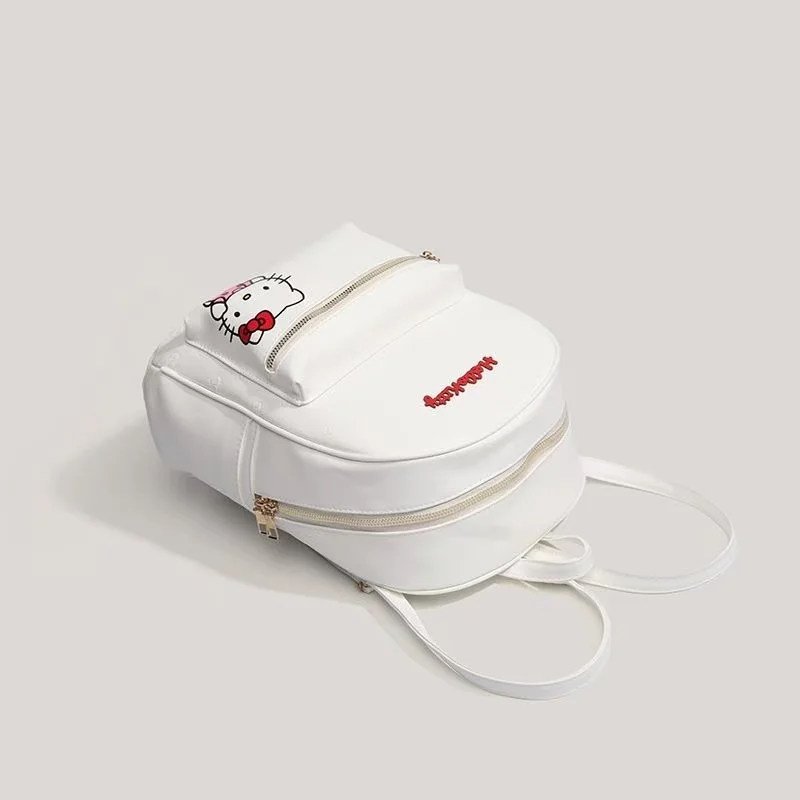 Image 3: Sac à dos Miniso Hello Kitty, sac à dos d'eau en cuir blanc, sac à dos imperméable, résistant à l'usure, à la mode et tendance, long