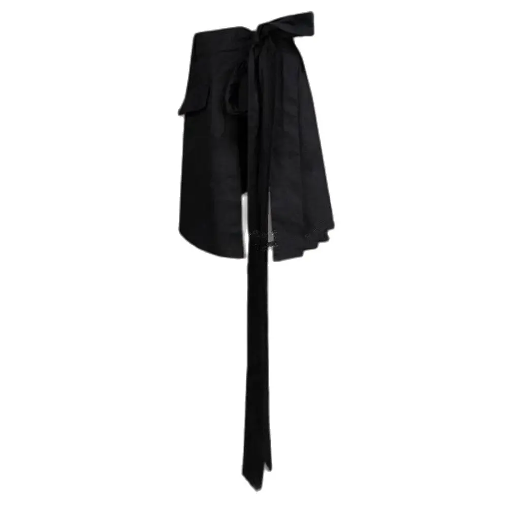 Men Irregular Design Punk Hip Hop Skirt Pants Black Pleated Apron Men Harajuku Nightclub Dj Singer Stage Clothing Gothic Costume