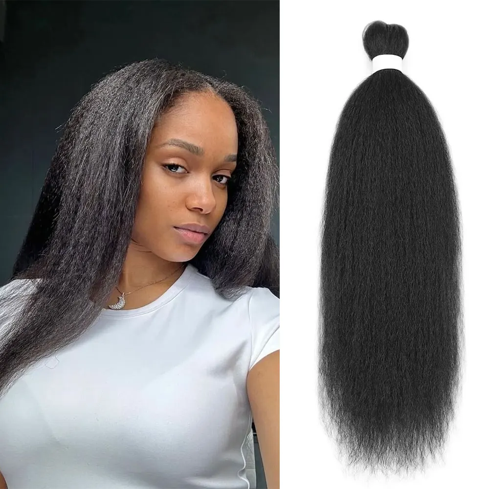 

Alibaby 26 inch Vixen Kanekalon Hair Bundles Synthetic Yaki Straight Crochet Hair Extensions for Women Pre-stretched Braids