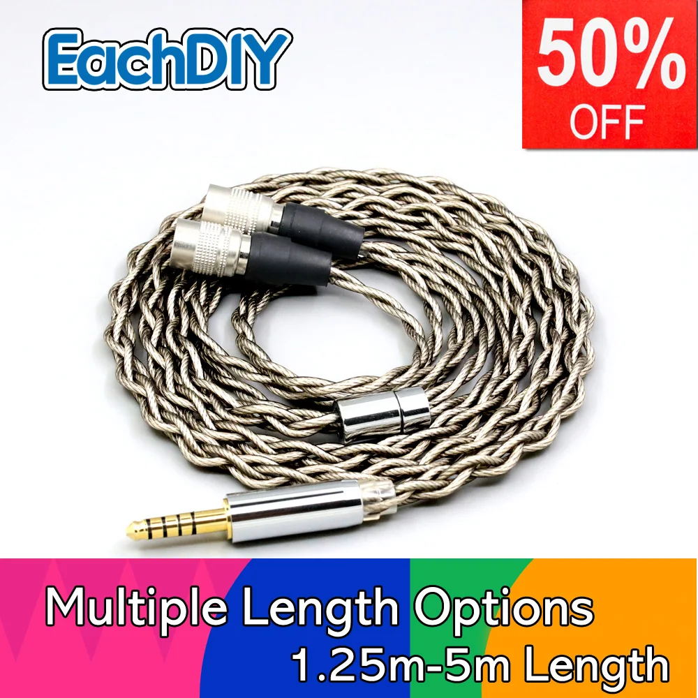 

99% Pure Silver + Graphene Silver Plated Shield Earphone Cable For Mr Speakers Alpha Dog Ether C Flow Mad Dog AEON LN007939