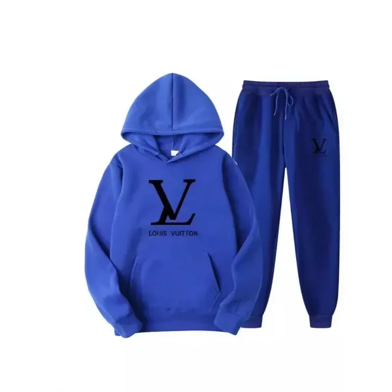 Autumn and winter new men's and women's hooded sweatshirts and pants 2-piece outdoor fashion jogging men's casual sportswear set image 6
