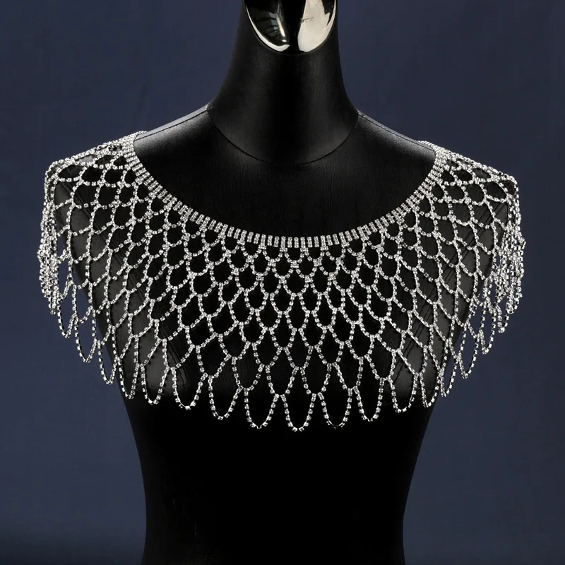 

Women Pearl Shawls Pure Handmade Pearl Chain Tippet luxury Design Cothing Ornaments Lady Cover Top Party
