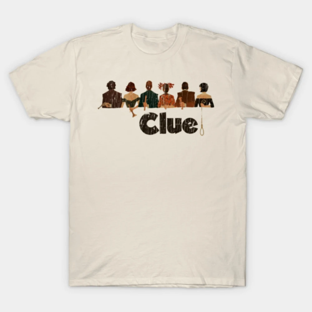 T-shirt en coton doux 2026 pour hommes et femmes, avec logo rétro « Clue Rope Noose » effet vieilli, motif graphique « Murder Mystery », vêtement décontracté pour le quotidien et le streetwear