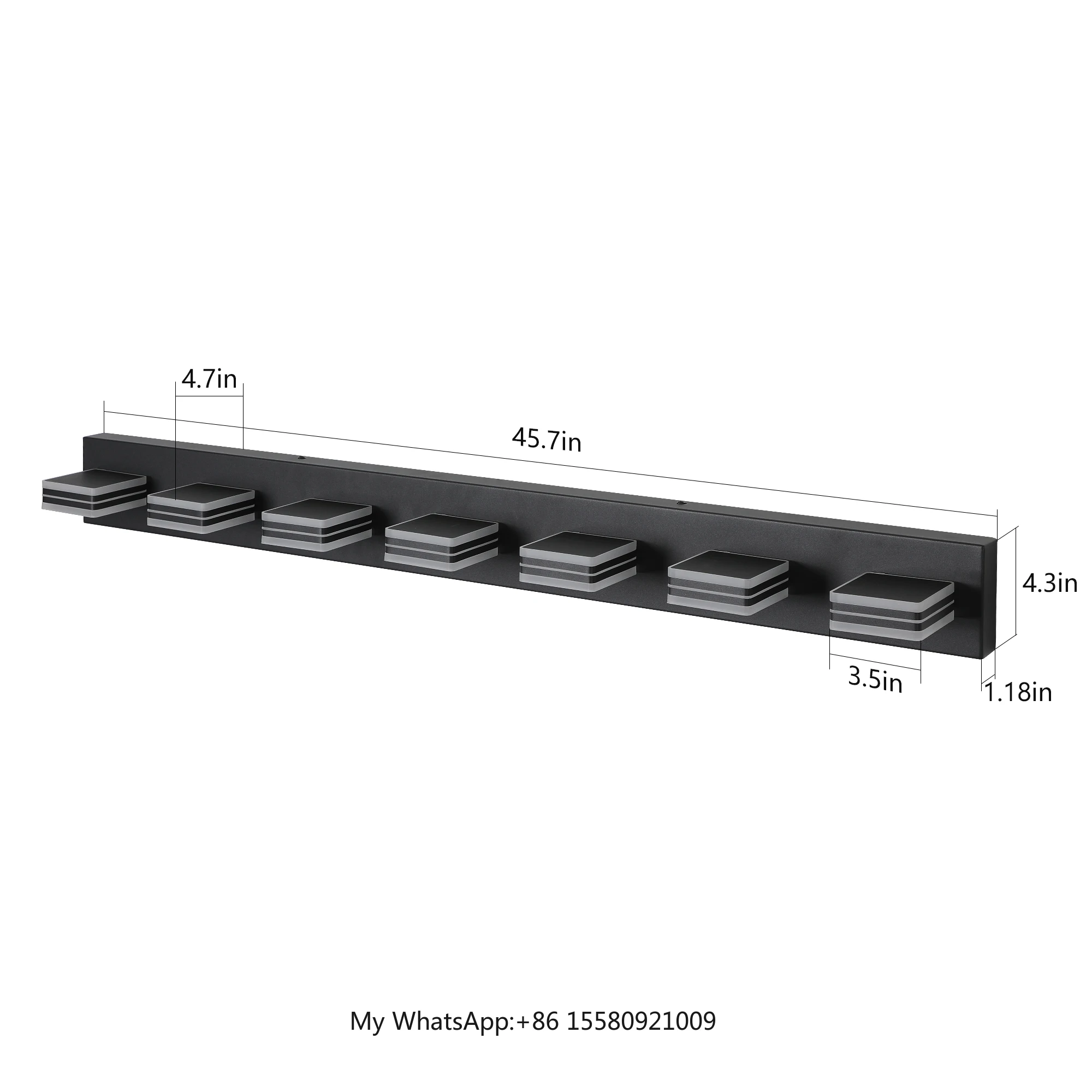 7-Lights Modern LED Bathroom Vanity Lights Over Long Mirror Acrylic up and Down Matte Black Bath Wall Lighting Fixtures