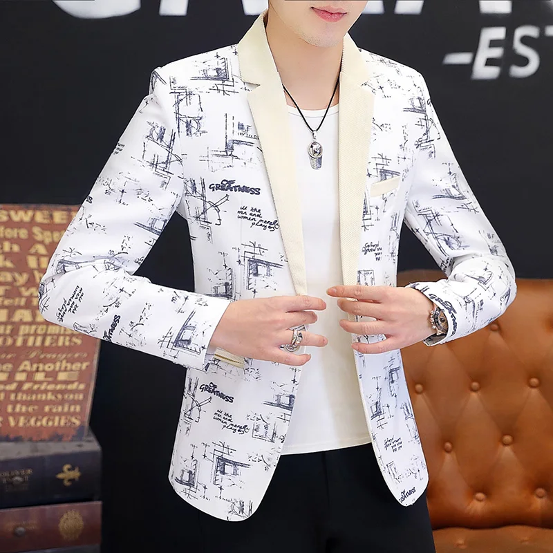 Men\'s Coat Spring 2024 New Thin Casual Fashion Suit Men Korean Version of The Trend Slim Handsome Mens Blazer Jacket