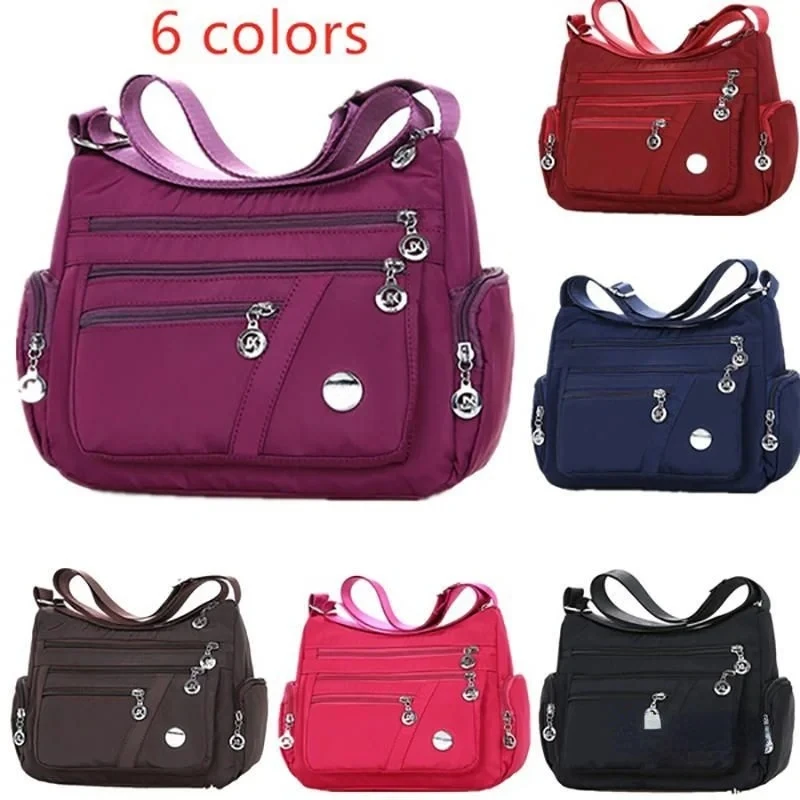 6 Waterproof Colors Women\'s Fashion Nylon Bag Only Cross Body Handbag