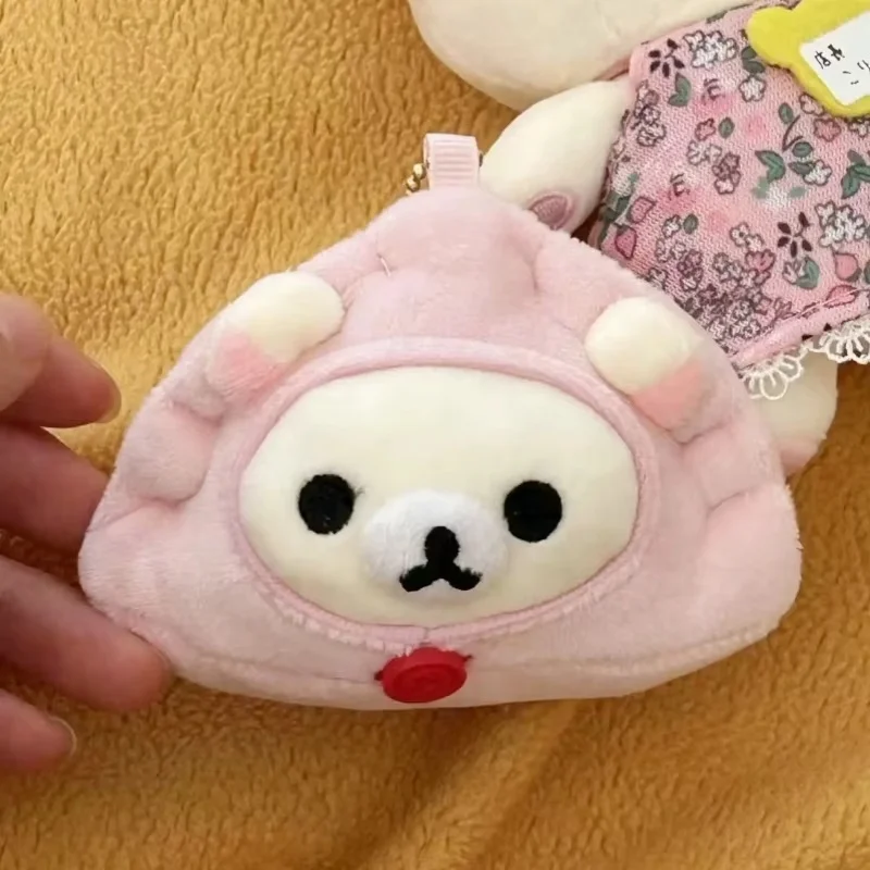 Nuevo Kawaii Rilakkuma mochila colgante de juguete de peluche Dumpling Anime muñeca de dibujos animados llavero periférico creativo niños regalo de Navidad