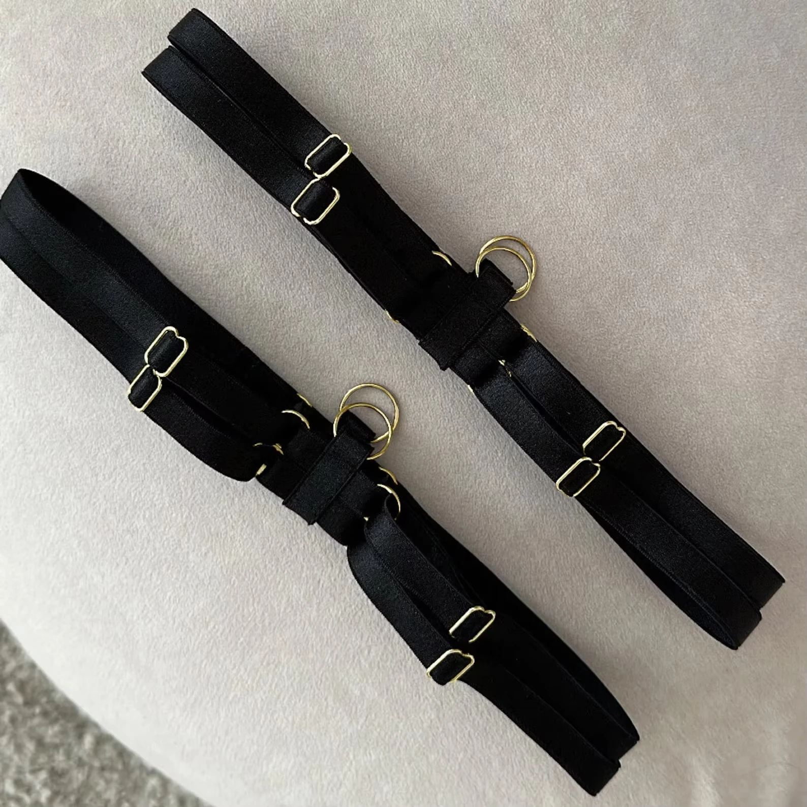 السيدات الأسود مطاطا الساق الدائري قابل للتعديل مثير حلقة ضيق حزام القوطية الشرير عبودية الساق حزام اليومية اكسسوارات الحفلات #4