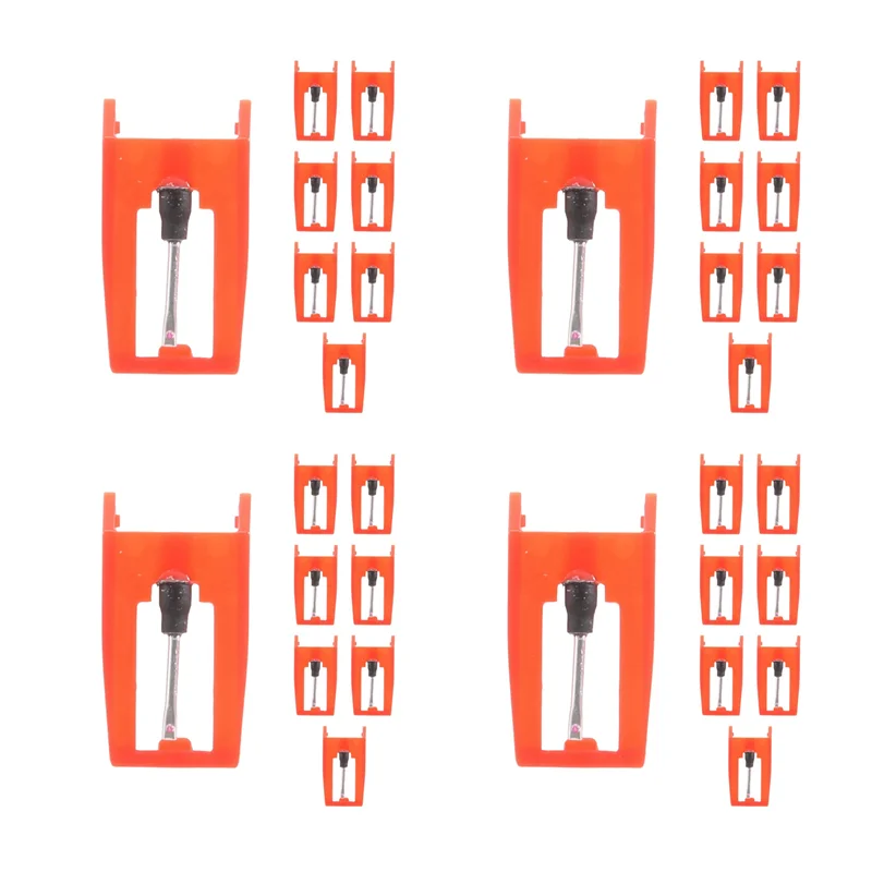 32 Pcs 레코드 플레이어 바늘 턴테이블 루비 교체 스타일러스 바늘 비닐 레코드 플레이어-VVNB