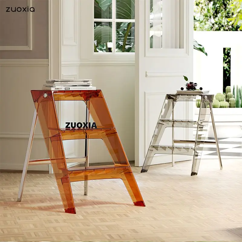 Household Ladder Stool Plastic 3 Step Ladders Stools Portable Storage Lightweight Multifunctional Decorative Home Furniture