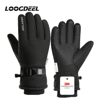 LOOGDEEL Winter Touch Screen Motorcycle Gloves Outdoor Scooter Windproof Riding Ski Gloves Warm Bike Gloves Cycling Gloves