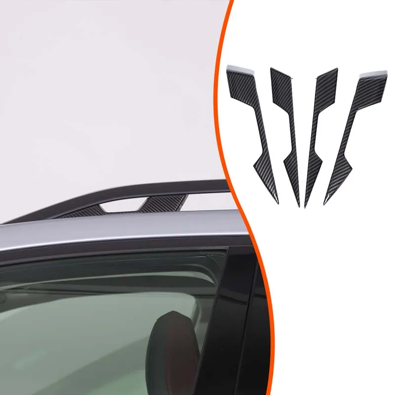 

4Pcs ABS Carbon Fiber For Subaru Forester 2019-2024 Car Luggage Rack Decorative Cover Sticker Exterior Protection Accessories