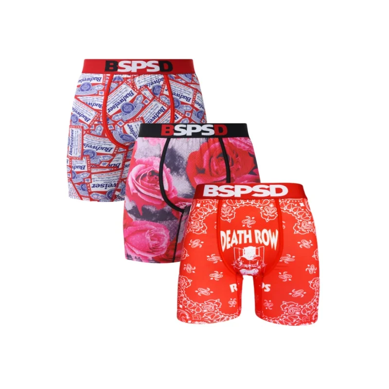 

3 шт., сексуальное мужское нижнее белье, дышащие модные мужские трусы-боксеры, трусы-боксеры с забавным принтом, трусы, большие размеры S-XXL
