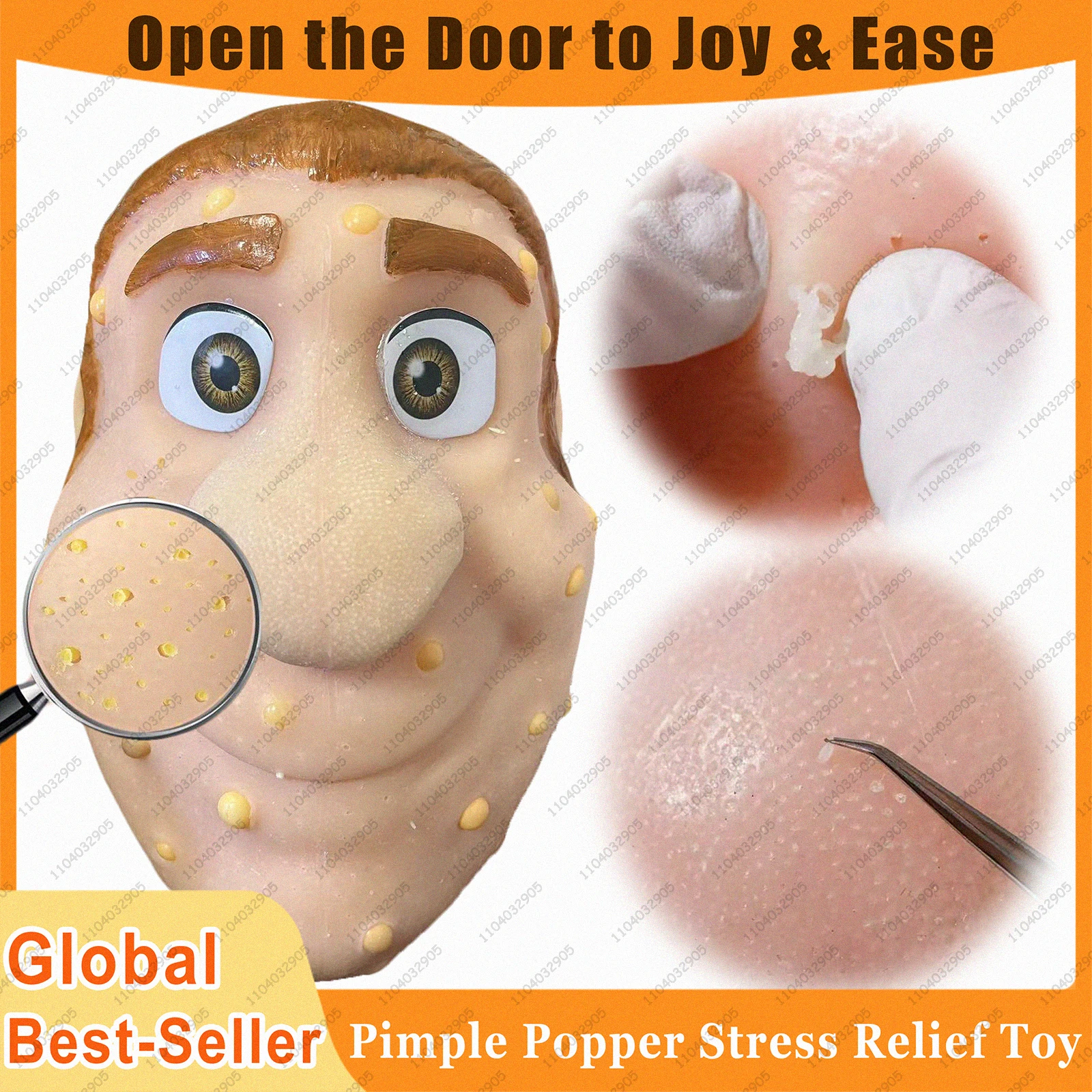 Pimple Popper Stress Relief Fidget Toy Realistic Face Model with Blackhead Remover OCD Squeeze Tool ASMR Popping Sensory Toys