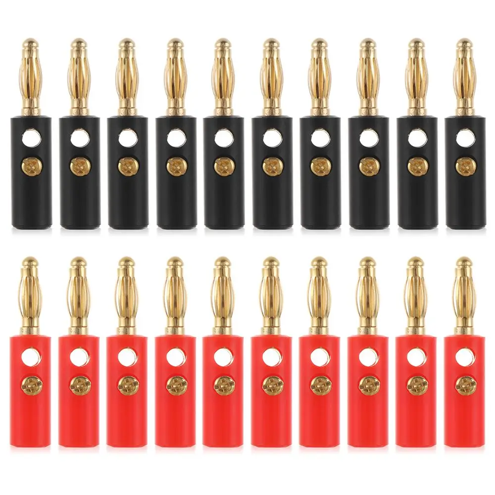 4mm Gold Plated Adapter Speaker Plugs Wire Cable Connector Banana Plugs Audio Jack