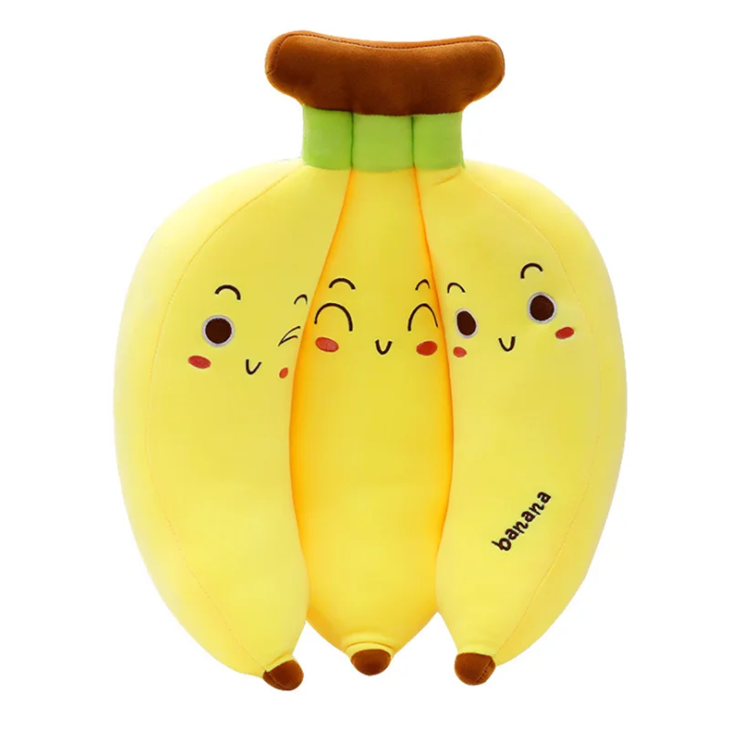 

50cm Creative Cartoon Banana Plush Pillow Kawaii Expression Sofa Bedroom Cushion Baby Plush Toys Fruit Doll Children Gift