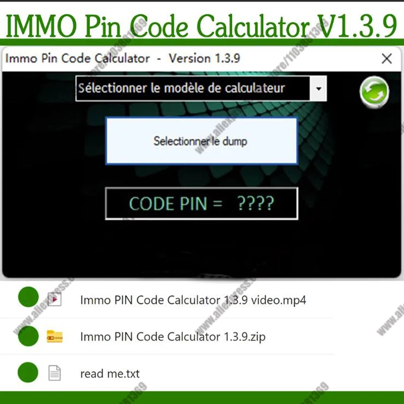 IMMO Pin Code Calculator V1.3.9 Repair equipment Diagnostic software Pin Code Calculator IMMO 1.3.9 obd2 scanner Code reader VCI