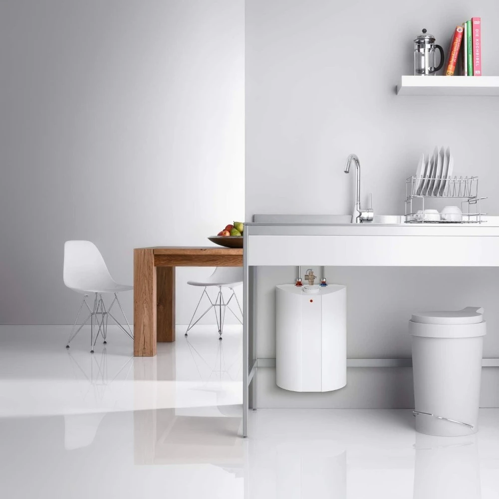 تصميم مبتكر - سخان مياه أبيض سعة 6 جالون، سعة 6 جالون، 1300 واط، 15 بوصة عرض × 20.5 بوصة ارتفاع - توصيل مجاني، جودة عالية #5