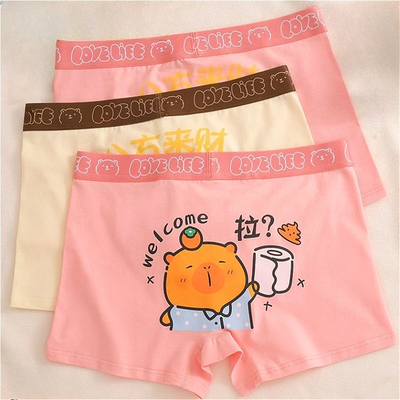 Cute Boxers Mens Underwear Sexy Cotton Cartoon Shorts U Convex Pouch Boys Boxershorts Men Flat Panties Breathable Wholesale
