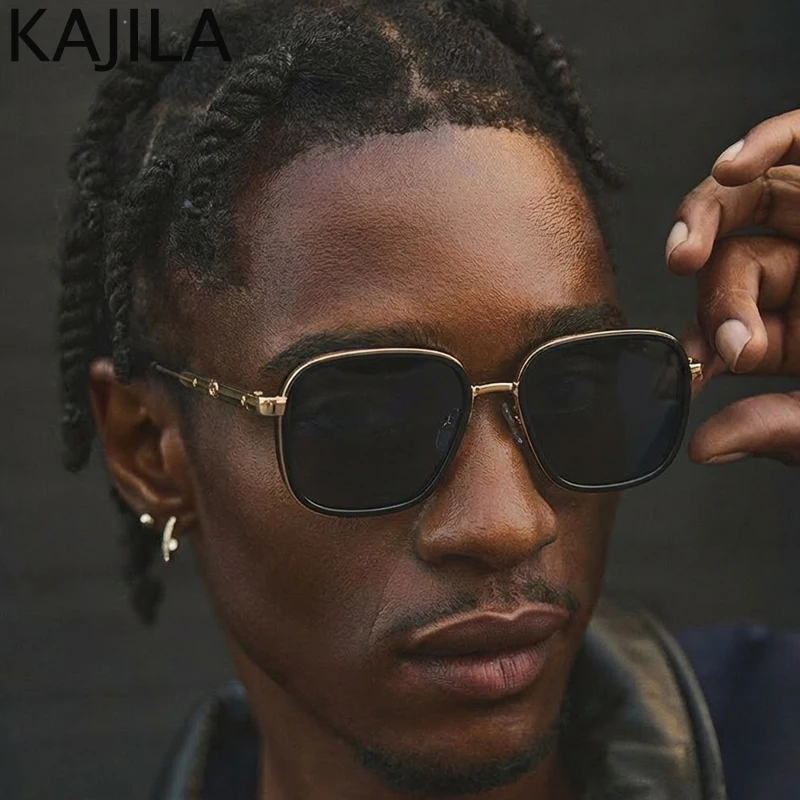 

Polarized Square Metal Punk Sunglasses Men 2026 Luxury Brand Vintage Steampunk Change Color Sun Glasses for Male Outdoor Shades