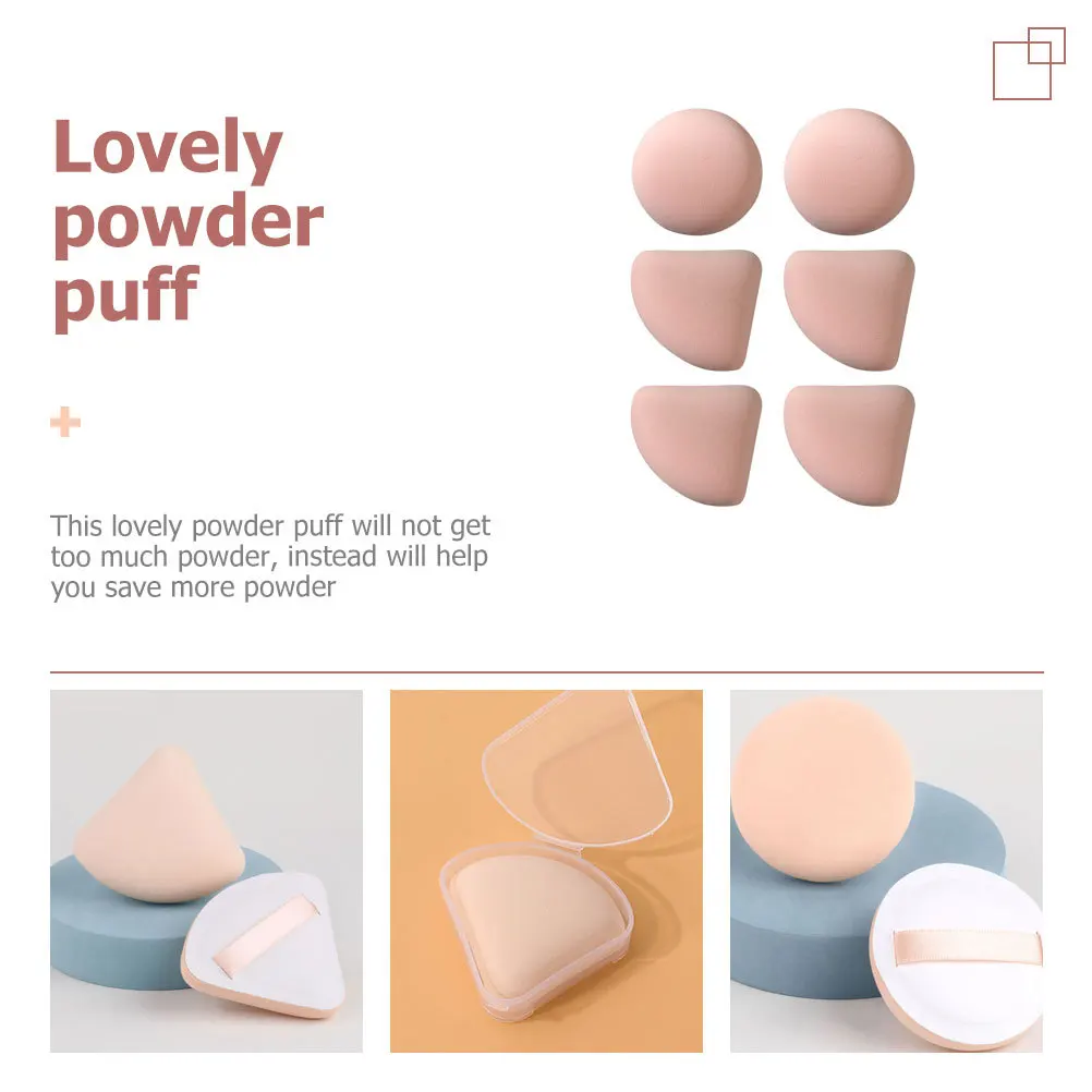 6 stuks poeder tweeërlei gebruik nat droog waaiervorm make-up tools voor dagelijkse schoonheidstoepassing dame accessoires