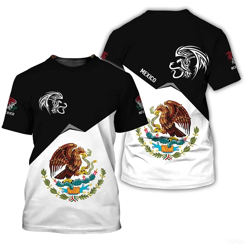3D Printed Mexico Flag T-Shirt For Men Mexican Pattern Tees Summer Short Sleeve Fashion O-Neck Tops Streetwear Harajuku T Shirts image 4