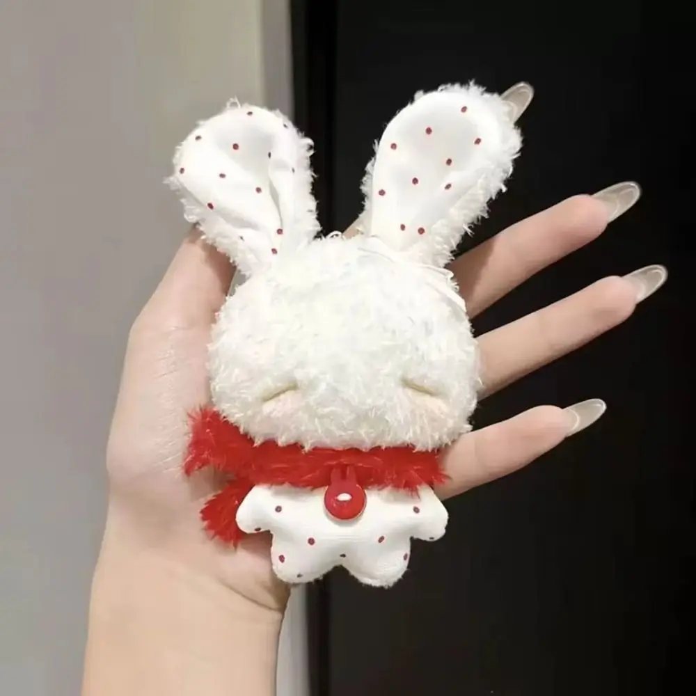 Bead Chain Long Ear Bunny Keychain Hanging Pendant Cartoon Rabbit Stuffed Kawaii Bag Charm Mini Rabbit Pendant Jewelry Gift