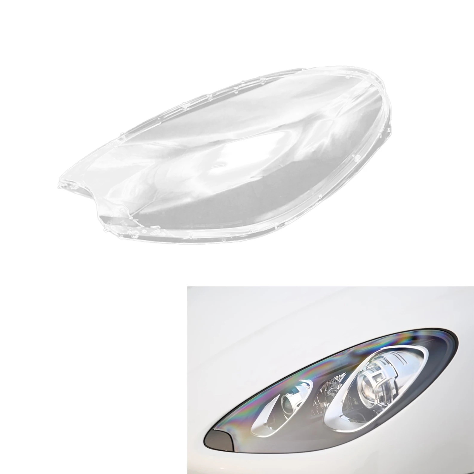 For-Porsche Macan 2014 2015 2016 2017 Left Headlight Shell Lamp Shade Transparent Lens Cover Headlight