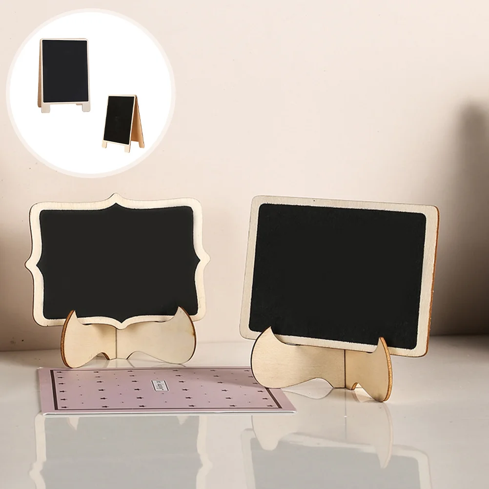 2pcs Small Chalkboard Signs Children Graffiti Writing Board Wooden Message Board For Home Office Kitchen Memo Blackboard