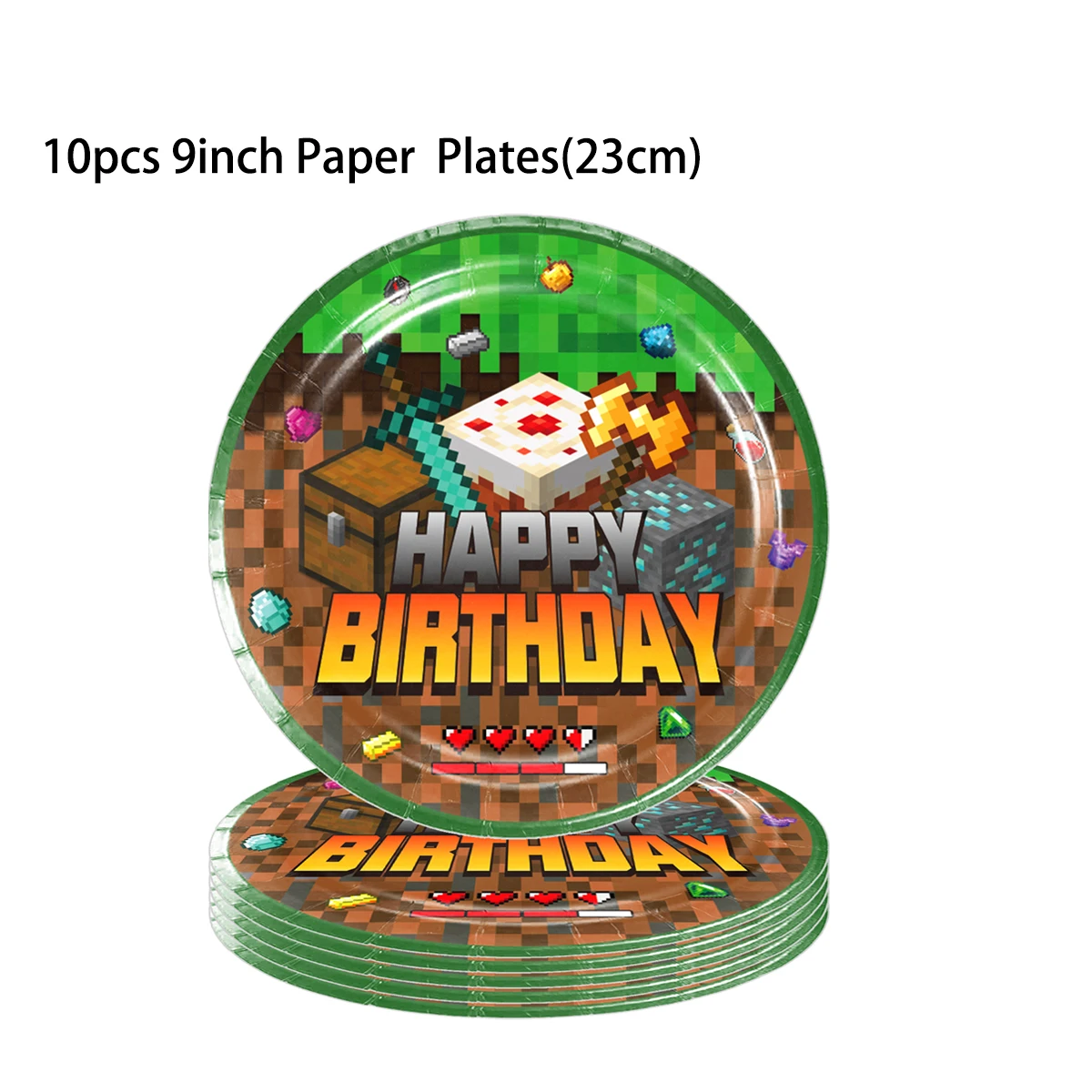 تعدين صياغة بكسل لعبة الطرف الديكور أدوات المائدة القابل للتصرف ورقة لوحة مفرش المائدة بالون حفلة عيد ميلاد تفضل الديكور