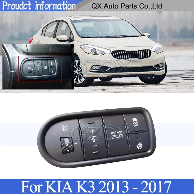 CAPQX Instrument przełącznik dla KIA K3 2013 2014 2015 2016 2017 regulacja jasności regulacja reflektorów ECO OFF przełącznik