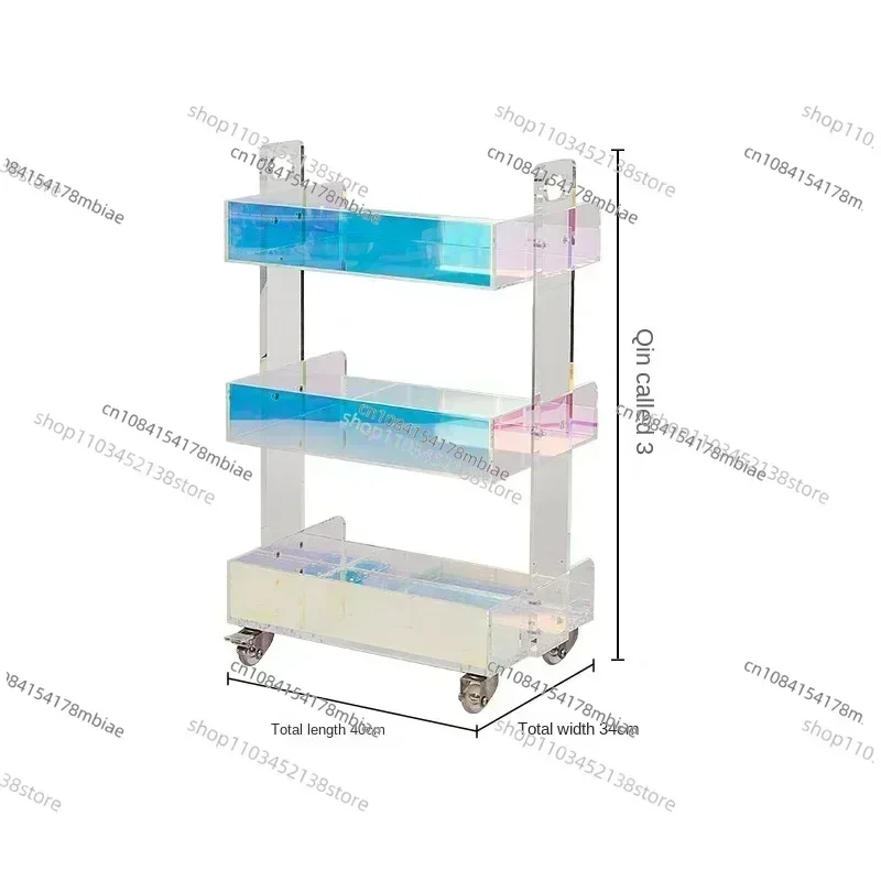 

Acrylic Trolley Removable Cosmetics Snack Storage Storage Rack Side Table Bedroom Bedside Table
