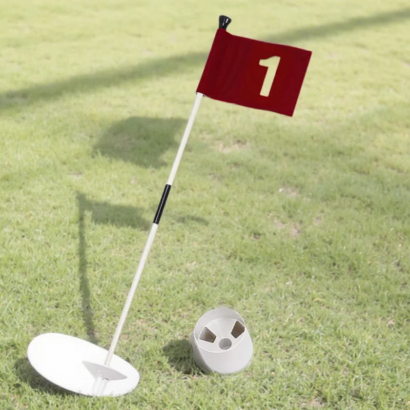 

1 Set Golf Flagpole Kit Lightweight Glass Fiber With Abs Base Golfing Practice Flag Durable Training Equipment Number Flag For
