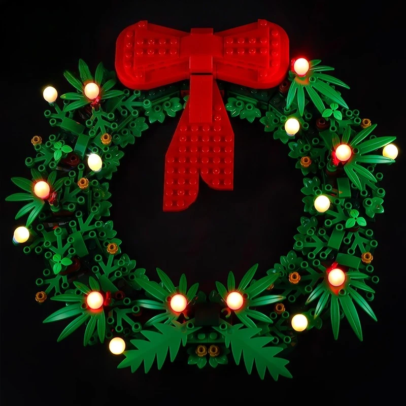 Juego de iluminación LED adecuado para LEGO Christmas Wreath coleccionable 40426 (no incluye bloques de construcción)