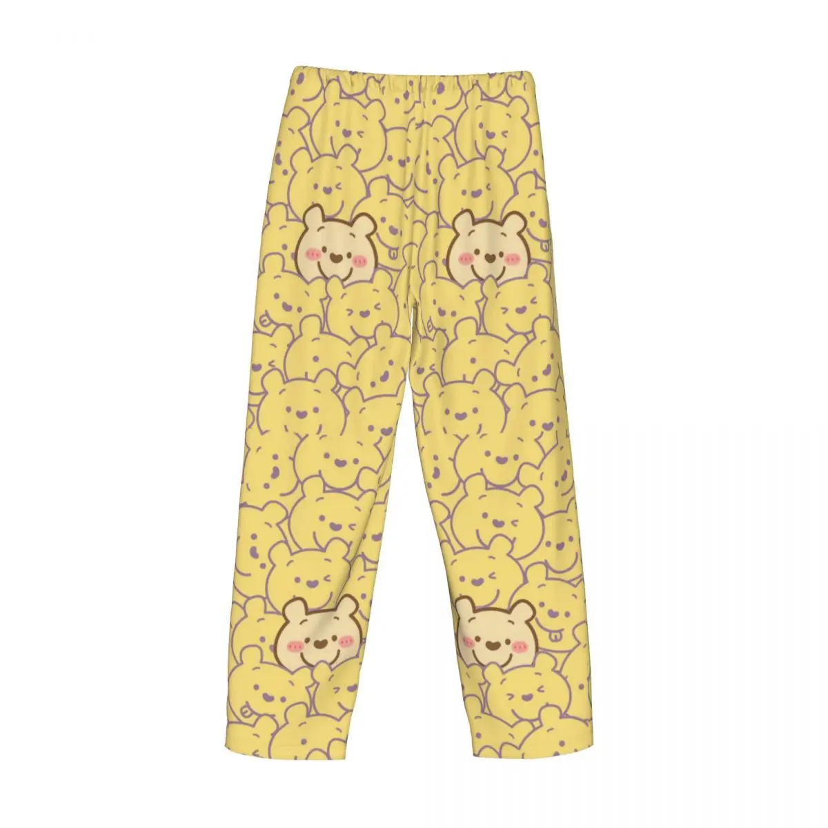 Pantalones de pijama personalizados de Winnie The Pooh Winnie Faces para hombre, ropa de dormir elástica con bolsillos para animación de dibujos animados, salón para dormir