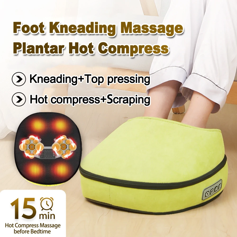 Electric Foot Massager Shiatsu Kneading Deep Tissue Relax Heated Roller Calf Pain Relief Fatigue Muscles Vibrator Machine Health